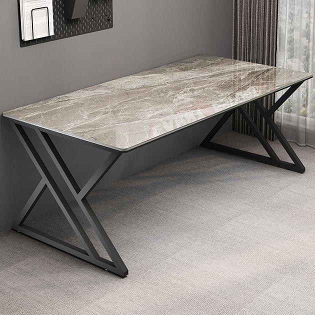 Rectangular Stone Top Writing Desk Modern Style Metal Legs Desk for Office Clearhalo 'furn' 'furn_office_desk' 'Furniture' 'Office Desks' 'Office Furniture' 'office_desk' 1200x1200_af8f82ba-4477-4858-a7cb-95e11f249ee6