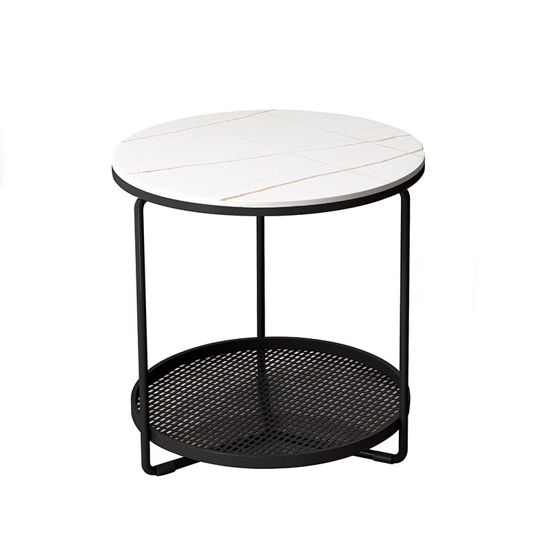 Modern Slate Corner Table Round 3 Legs Side End Table with Storage Clearhalo 'Coffee & Accent Tables' 'End & Side Tables' 'end_side_tables' 'furn' 'furn_end_side_tables' 'Furniture' 'Living Room Furniture' 1200x1200_af9003e6-4d97-4d10-ba51-92bd60baf187