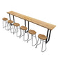 Metal Bar Table Rectangle Wood Top Bistro Pub Table Modern Style Breakfast Table