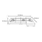 Faux Leather Removable Cushions Sofa and Chaise 35.43"High Sloped Arms Sectional Clearhalo 'furn' 'furn_sectionals' 'Furniture' 'furniture_sectionals' 'kitchen' 'kitchen_sectionals' 'Living Room Furniture' 'Sectionals' 1200x1200_af93e2c2-9aae-4c42-8e30-0b33d80f2bf8