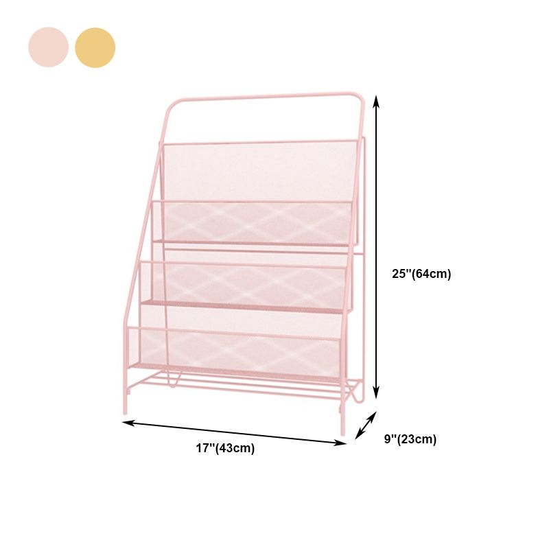 Contemporary Style Ladder Bookcase Metal Closed Back Bookshelf