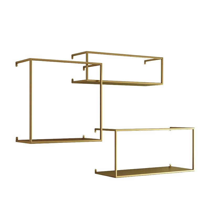 Gold/Black Wall Mounted Bookshelf Iron Modern Closed Back Shelf Clearhalo 'Bookcases' 'furn' 'furn_bookcases' 'Furniture' 'furniture_bookcases' 'kitchen' 'kitchen_bookcases' 'Living Room Furniture' 'Office Furniture' 1200x1200_af94c11d-9237-49f0-8e48-c99b2e9ab370