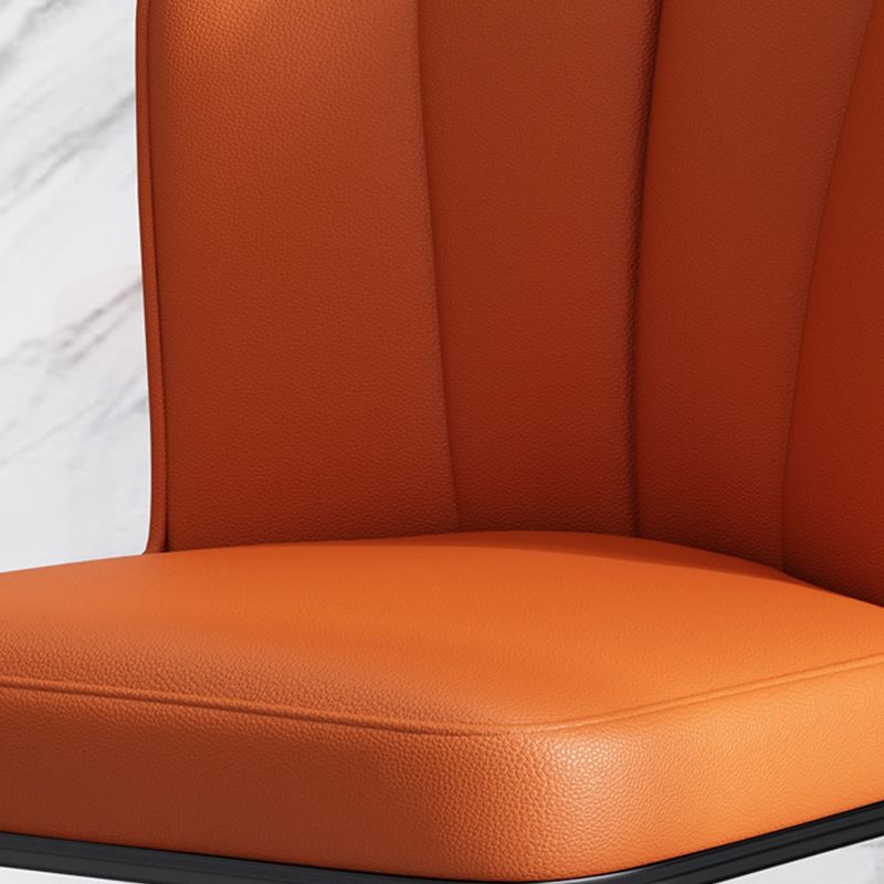 Dining Room Armless Dining Chairs Glam Style Leather Dining Side Chair Clearhalo 'Dining Chairs' 'Dining Tables & Seating' 'dining_chair' 'furn' 'furn_dining_chair' 'Furniture' 'furniture_dining_chair' 'Kitchen & Dining Furniture' 1200x1200_af94e9f0-8e57-4699-b540-293b6c2ec8b5