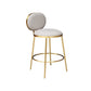 Nordic Glam Bar-stool PU Leather Counter Bar Stool with Metal Legs