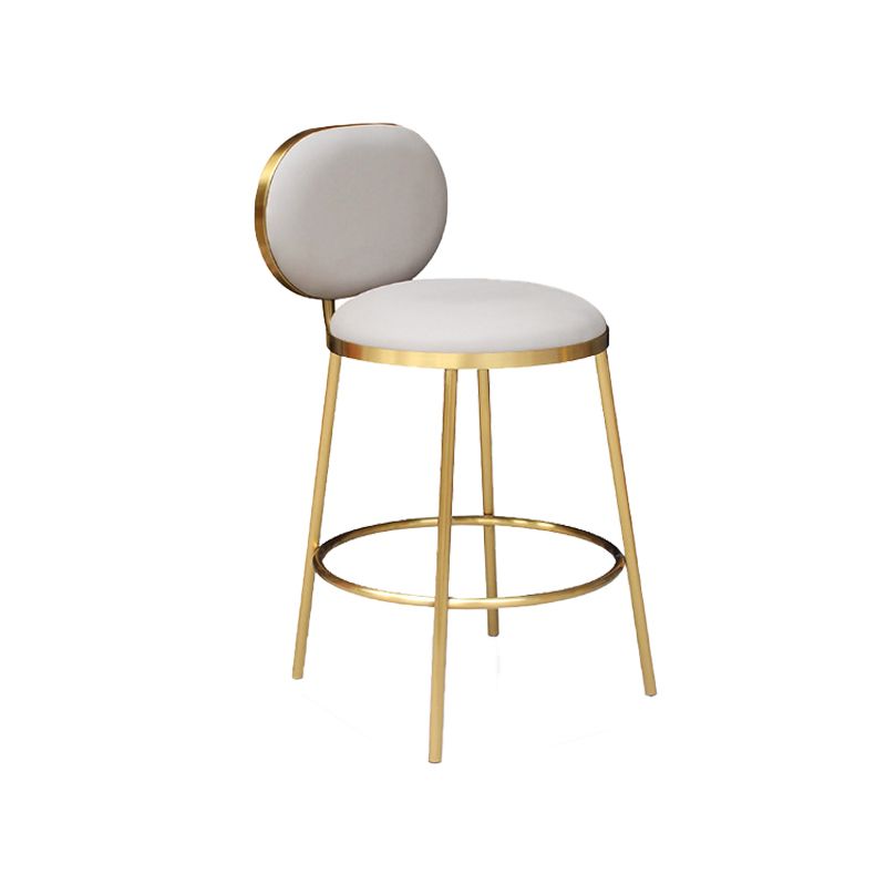 Nordic Glam Bar-stool PU Leather Counter Bar Stool with Metal Legs