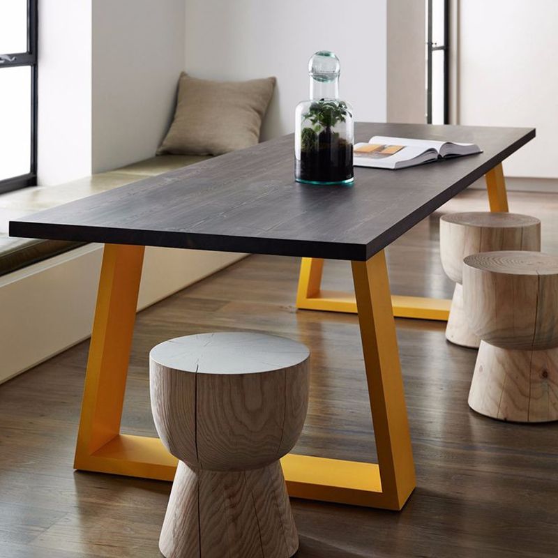 Rectangle Dining Table Pine Solid Wood Table Luxury with Double Pedestal Base Clearhalo ' dining_table' 'Dining Tables & Seating' 'Dining Tables' 'furn' 'furn_dining_table' 'Furniture' 'furniture_dining_table' 'Kitchen & Dining Furniture' 'kitchen&dining_furn' 'kitchen' 'kitchen_dining_table' 1200x1200_af96093d-0479-46ee-a374-b84c61d75023