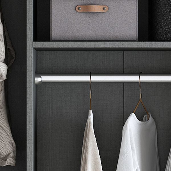 Eigentijdse glazen garderobe zachte close deur garderobe kast met kledingstaaf