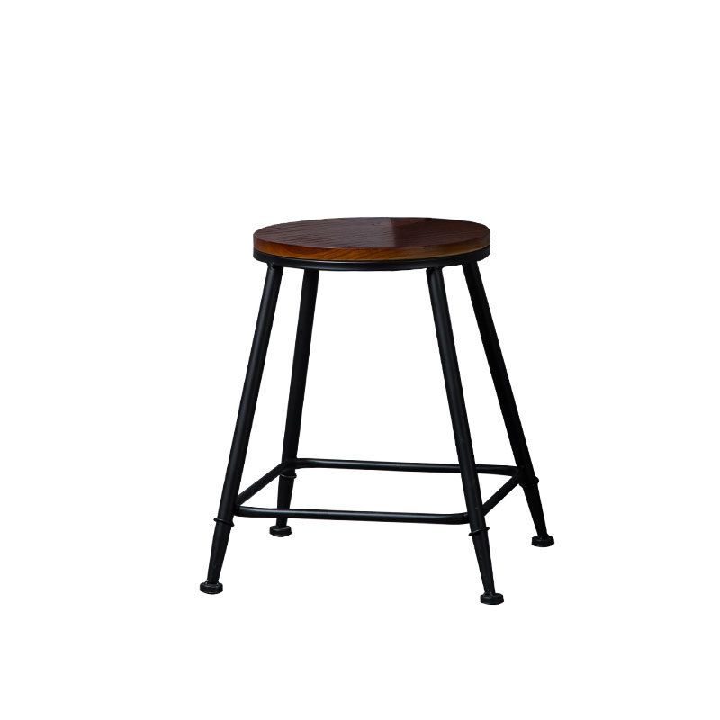 Indoor Industrial Style Wood Top Barstool Metal 4 Legs Bar Stool with Pedal Clearhalo 'Bar Furniture' 'Bar Stools' 'bar_stools' 'furn' 'furn_bar_stools' 'Furniture' 'Kitchen & Dining Furniture' 1200x1200_af97565c-db54-4bd2-bdd6-9119591ea93c