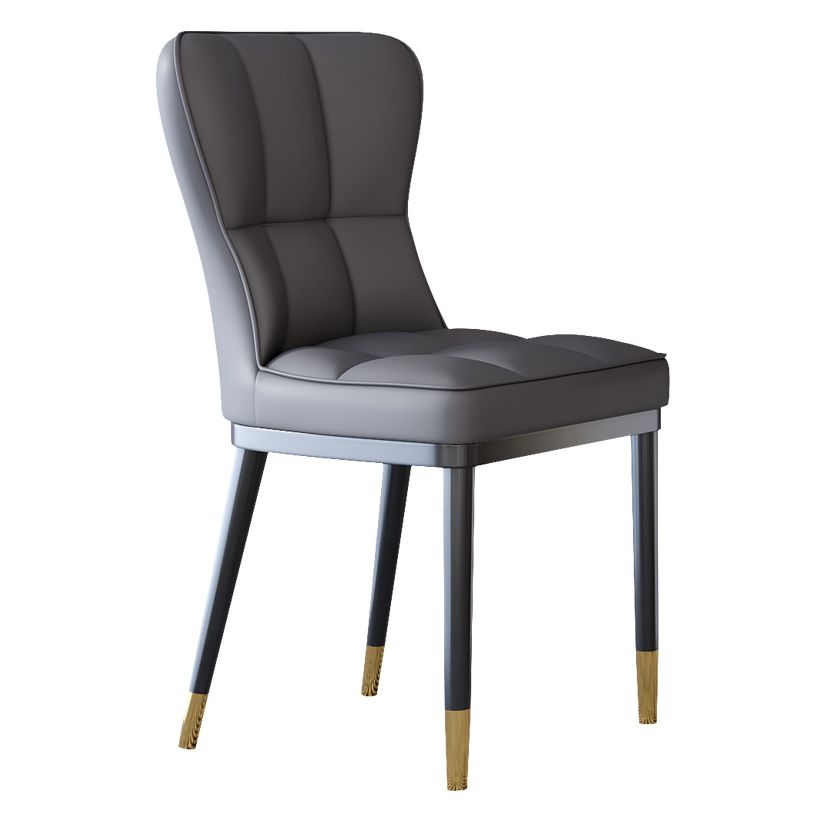 Glam Style Metal Dining Room Chairs Armless Upholstered Linen Fabric Dining Chair for Home Use Clearhalo ' kitchen&dining_furn' 'Dining Chairs' 'Dining Tables & Seating' 'dining_chair' 'furn' 'furn_dining_chair' 'Furniture' 'furniture_dining_chair' 'Kitchen & Dining Furniture' 'kitchen' 1200x1200_af975a44-0a27-4a21-af0f-706f033699d8