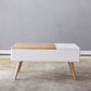 Retangular Natural Wood 4 Legs Coffee Table 1 Single Modern Cocktail Table with Drawers