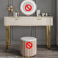Beige Make-up Vanity Metal Dressing Table Stool Set with Drawers Clearhalo 'Bedroom Furniture' 'furn' 'furn_makeup_vanities' 'Furniture' 'Makeup Vanities' 'makeup_vanities' 1200x1200_af981c7e-eee6-410d-94fc-126ddb8fdfc0