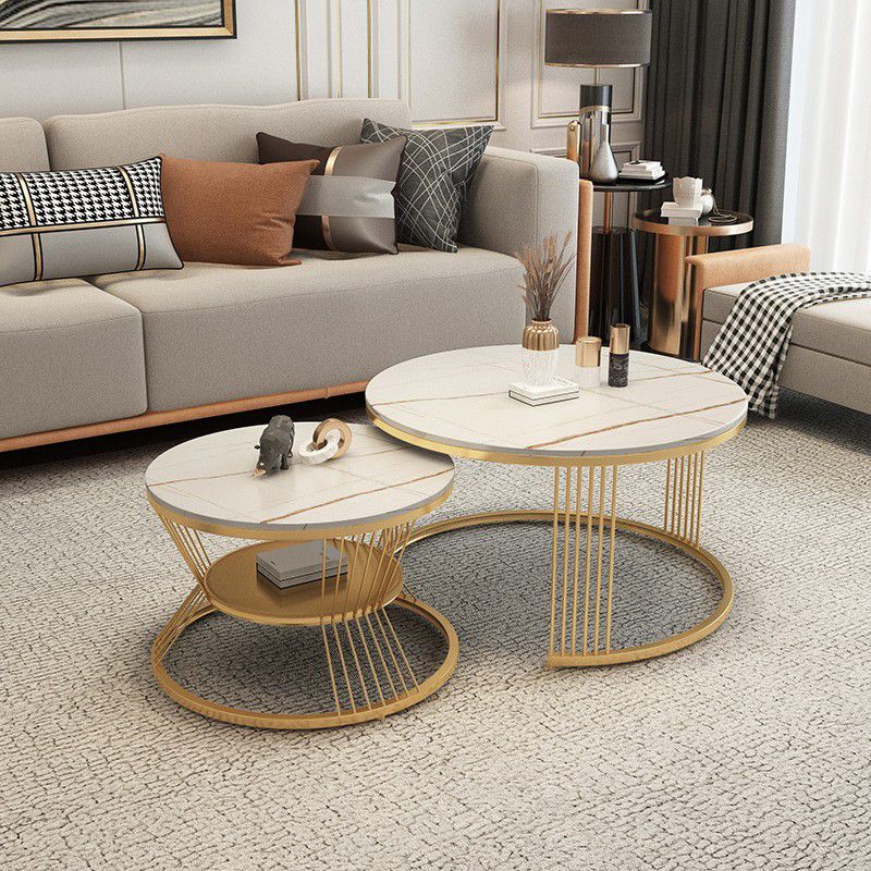 Round Nesting Coffee Table Minimalist Coffee Table for Living Room Clearhalo 'Coffee & Accent Tables' 'Coffee Tables' 'coffee_tables' 'furn' 'furn_coffee_tables' 'Furniture' 'Living Room Furniture' 1200x1200_af991125-291e-4c5e-a934-5bb9483657d5