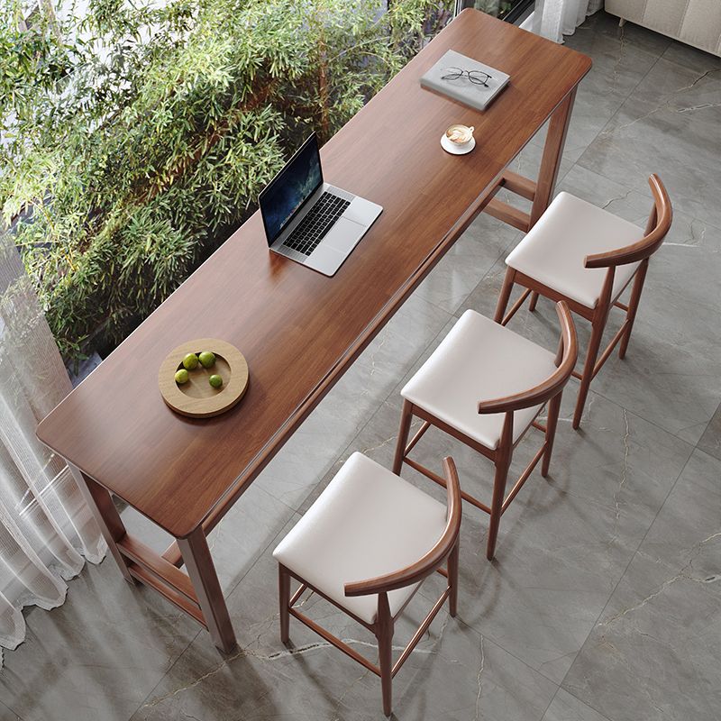 Modern Wood Bistro Bar Table Rectangle Footrest Bar Table for Home Clearhalo 'Bar Furniture' 'Bar Tables' 'bar_tables' 'furn' 'furn_bar_tables' 'Furniture' 'Kitchen & Dining Furniture' 1200x1200_af99d8ee-8e1f-436c-89c6-fa5c31bbbd37