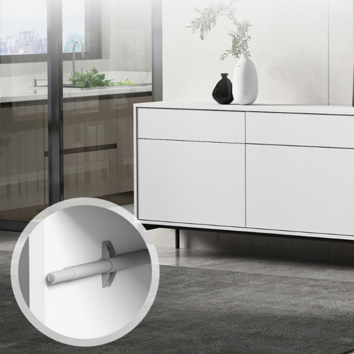 Contemporary Wood Sideboard Adjustable Shelves Dining Room Sideboard Clearhalo 'buffet_sideboard' 'Buffets & Sideboards' 'furn' 'furn_buffet_sideboard' 'Furniture' 'Kitchen & Dining Furniture' 1200x1200_af9a270f-a409-4a06-9c3e-6e73c61605ad