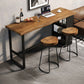 Industrial Style Bistro Bar Table Rectangle Wood Bar Table with Storage Clearhalo 'Bar Furniture' 'Bar Tables' 'bar_tables' 'furn' 'furn_bar_tables' 'Furniture' 'Kitchen & Dining Furniture' 1200x1200_af9a2933-544a-4671-938a-ecd0b043dc11