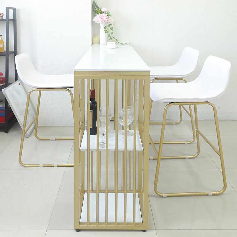 Glam Bar Table Set 1/4 Pieces Rectangle Stone Counter Table with High Stools for Balcony Clearhalo 'Bar Furniture' 'furn' 'furn_home_bar_bar_sets' 'Furniture' 'Home Bars & Bar Sets' 'home_bar_bar_sets' 'Kitchen & Dining Furniture' 1200x1200_af9aa7b7-e925-484f-8094-442185e56db8