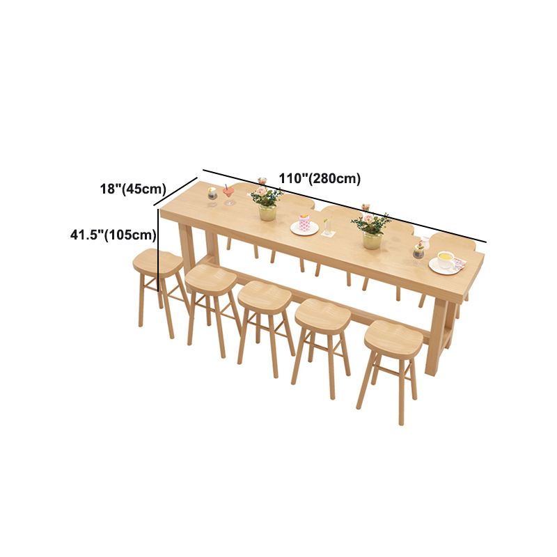 Dining Room Pine Wood Counter Table 42-inch Height Contemporary Bar Table Clearhalo 'Bar Furniture' 'Bar Tables' 'bar_tables' 'furn' 'furn_bar_tables' 'Furniture' 'furniture_bar_tables' 'Kitchen & Dining Furniture' 1200x1200_af9b7a1f-1937-443a-a83a-8a91606c44bb