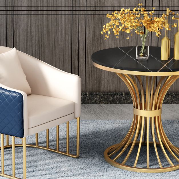 Metal Traditional Luxury Round Table Sintered Stone Indoor Table with Pedestal Base Clearhalo 'Dining Tables & Seating' 'Dining Tables' 'dining_table' 'furn' 'furn_dining_table' 'Furniture' 'Kitchen & Dining Furniture' 1200x1200_af9ca15f-275f-4d04-ad94-b5189aae9485