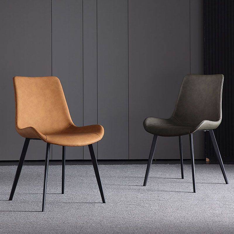 Indoor Industrial Arm Chair Solid Back Metal Upholstered Dining Room Chair (Set of 2) Clearhalo ' kitchen&dining_furn' 'Dining Chairs' 'Dining Tables & Seating' 'dining_chair' 'furn' 'furn_dining_chair' 'Furniture' 'furniture_dining_chair' 'Kitchen & Dining Furniture' 'kitchen' 1200x1200_af9ebbb5-1a88-42c2-bf11-9488e782bb51