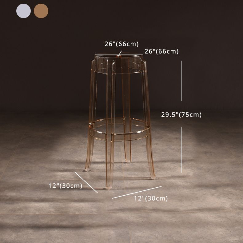 Modern Style Bar-stool Acrylic Round Counter Bar Stool for Kitchen Bar Clearhalo 'Bar Furniture' 'Bar Stools' 'bar_stools' 'furn' 'furn_bar_stools' 'Furniture' 'Kitchen & Dining Furniture' 1200x1200_af9efc4b-41af-4fdd-a8a4-32f11c4838d0