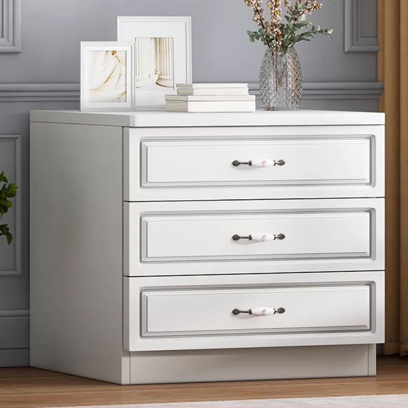 Rangement contemporain coffre en bois blanc commode verticale pour chambre à coucher