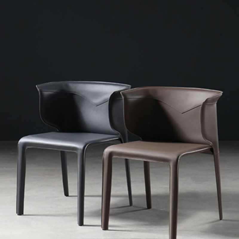 Faux Leather Dining Chair Modern Upholstered Chair with Metal Legs Clearhalo 'Dining Chairs' 'Dining Tables & Seating' 'dining_chair' 'furn' 'furn_dining_chair' 'Furniture' 'Kitchen & Dining Furniture' 1200x1200_af9f8007-a146-488c-932e-7c4df603dbdd