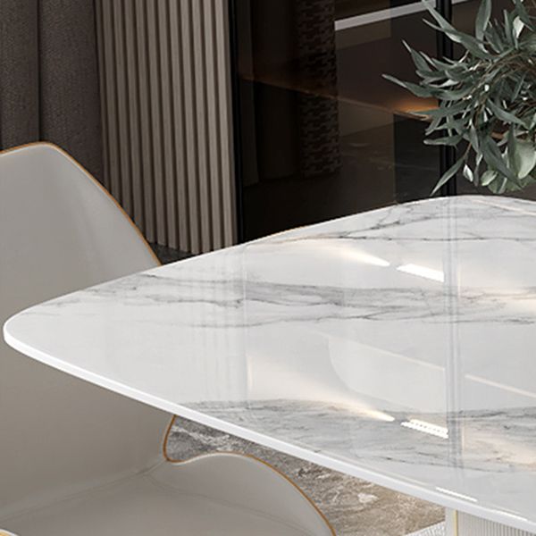 Sintered Stone White Tone Dining Table Luxury Pedestal Table for Dining Room Clearhalo 'Dining Tables & Seating' 'Dining Tables' 'dining_table' 'furn' 'furn_dining_table' 'Furniture' 'furniture_dining_table' 'Kitchen & Dining Furniture' 'kitchen' 'kitchen_dining_table' 1200x1200_afa094a7-4829-434f-bf52-535dafc53a64