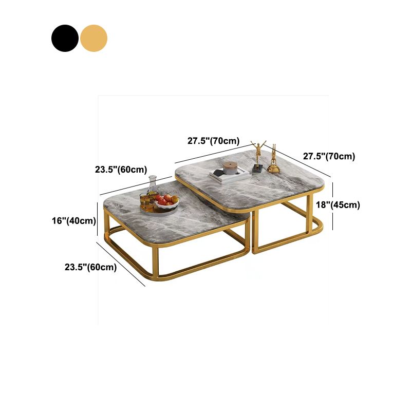 2 pezzi Tavolino in pietra Tavolino quadrati tavolo da cocktail set con archiviazione