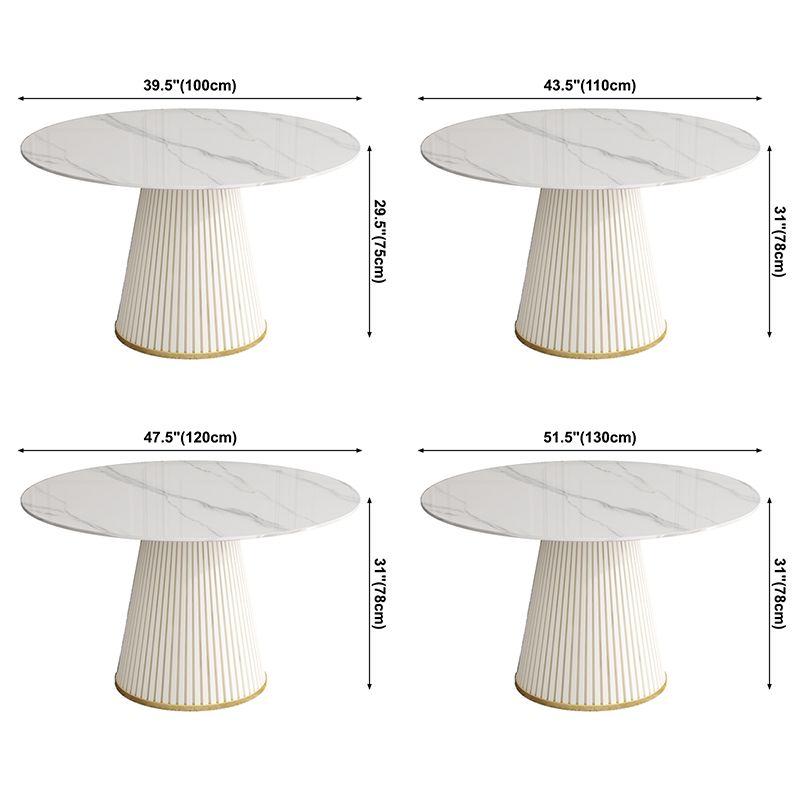 Contemporary Style Stone Table Round Pedestal Casual Dining Table for Home Clearhalo ' dining_table' 'Dining Tables & Seating' 'Dining Tables' 'furn' 'furn_dining_table' 'Furniture' 'furniture_dining_table' 'Kitchen & Dining Furniture' 'kitchen&dining_furn' 'kitchen' 'kitchen_dining_table' 1200x1200_afa19017-0940-4066-a8c6-63b1c7570fdf