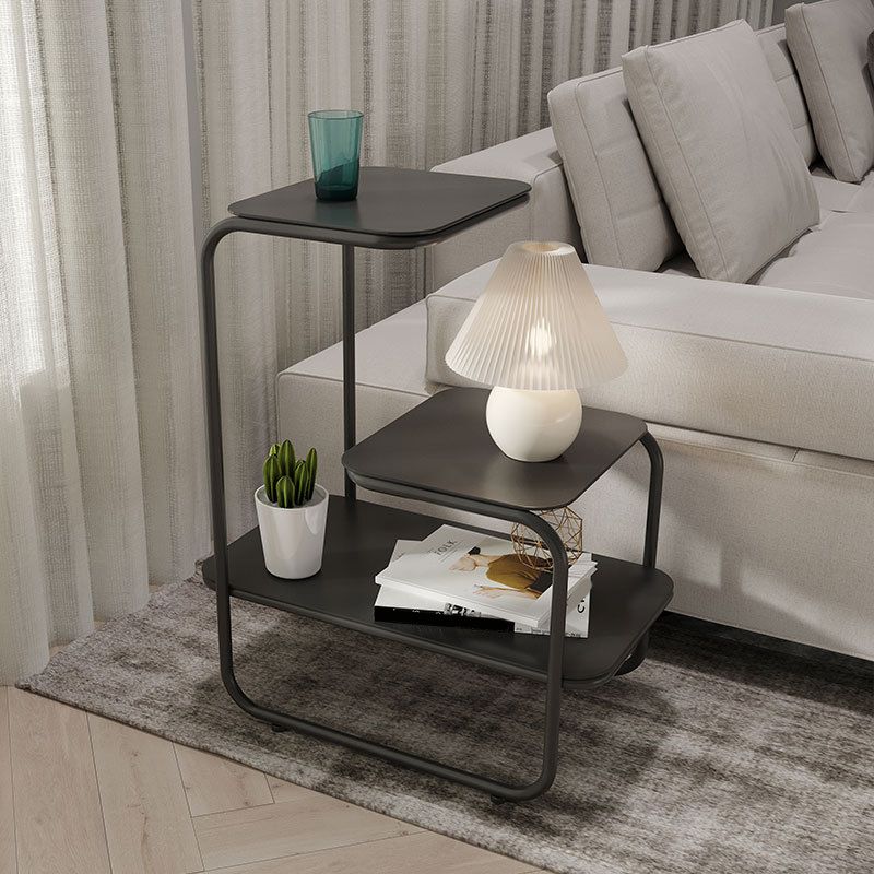 Open Storage Accent Table Nightstand Industrial Metal Bed Nightstand Clearhalo 'Bedroom Furniture' 'furn' 'furn_night_stand' 'Furniture' 'night_stand' 'Nightstands' 1200x1200_afa1d761-c1a6-4bee-93af-d143dc62209d