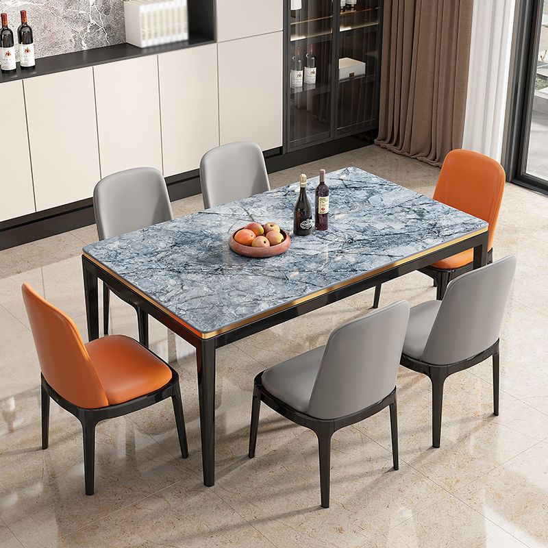 Medieval Modern Sintered Stone Dining Table Rectangle Kitchen Table with 4 Legs Clearhalo 'Dining Tables & Seating' 'Dining Tables' 'dining_table' 'furn' 'furn_dining_table' 'Furniture' 'furniture_dining_table' 'Kitchen & Dining Furniture' 'kitchen' 'kitchen_dining_table' 1200x1200_afa3c4e9-3456-47ba-8e68-71aad610bca7