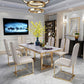 Traditional Luxury Dining Table Rectangle Double Pedestal Table with Gold Frame Clearhalo ' dining_table' 'Dining Tables & Seating' 'Dining Tables' 'furn' 'furn_dining_table' 'Furniture' 'furniture_dining_table' 'Kitchen & Dining Furniture' 'kitchen&dining_furn' 'kitchen' 'kitchen_dining_table' 1200x1200_afa3fc99-2349-4aa8-85e9-53da59299876