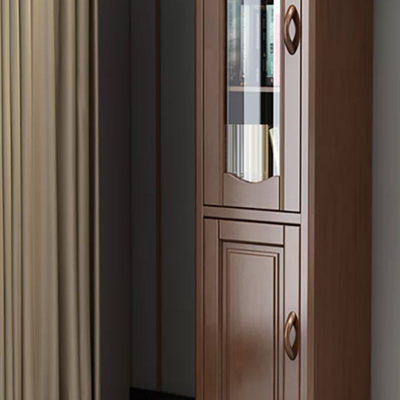 76.8" Tall Solid Wood Accent Cabinet Glass Paned 2 Doors Storage Cabinet Clearhalo 'Cabinets & Chests' 'cabinets_chests' 'furn' 'furn_cabinets_chests' 'Furniture' 'Living Room Furniture' 1200x1200_afa62cb6-dd95-4f80-aca7-9a13ce22f7e8