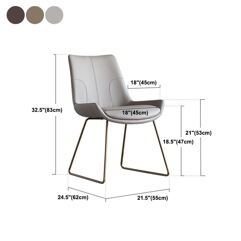 Glam Dining Room Chair Faux Leather Parsons Chair for Dining Room