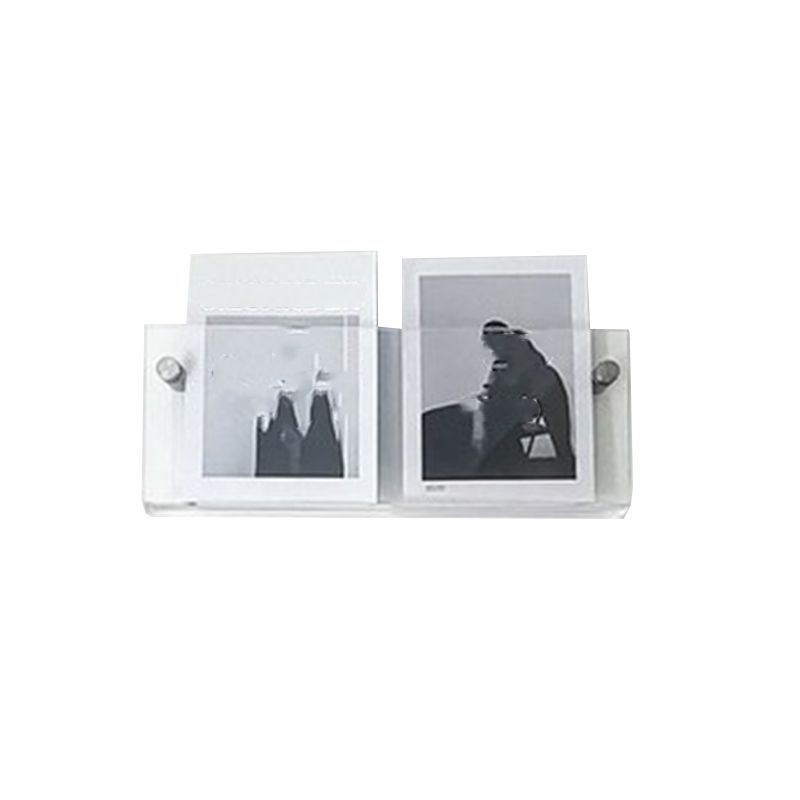 Contemporary Closed Back Bookshelf Horizontal Acrylic Bookcase