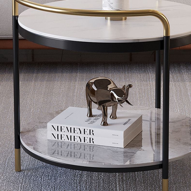 Contemporary with Shelf 3 Legs Round Double Tier Side End Table Clearhalo 'Coffee & Accent Tables' 'End & Side Tables' 'end_side_tables' 'furn' 'furn_end_side_tables' 'Furniture' 'Living Room Furniture' 1200x1200_afa71abd-54ce-4e48-b491-4157e3af8ab7