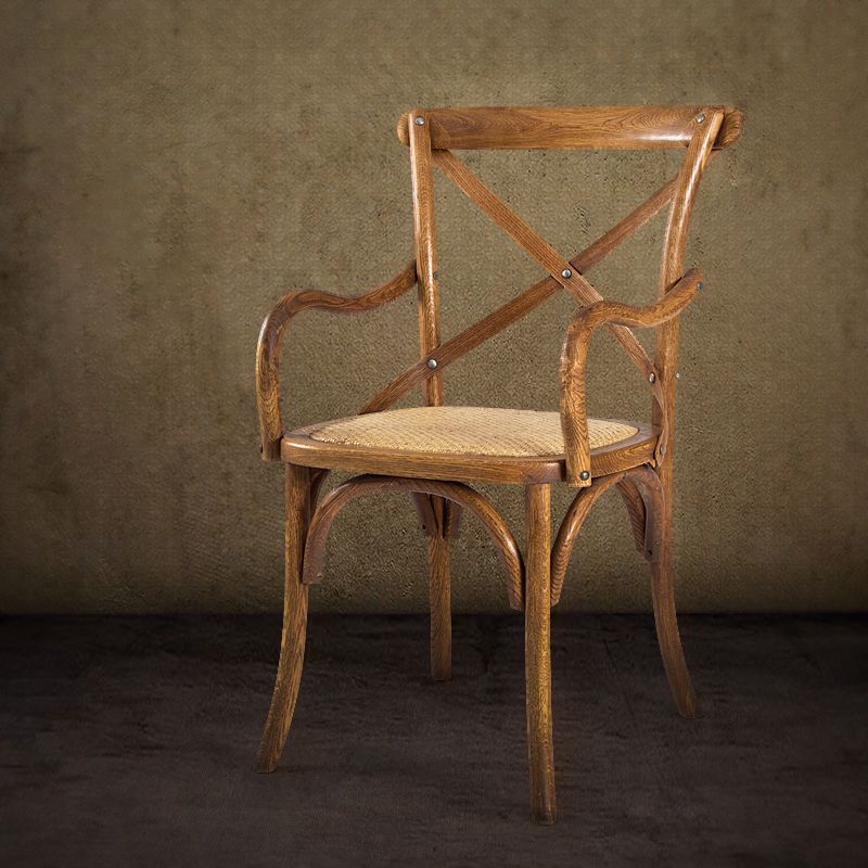 Farmhouse Wood Dining Room Chairs Cross Back Side Armchair for Restaurant Clearhalo ' kitchen&dining_furn' 'Dining Chairs' 'Dining Tables & Seating' 'dining_chair' 'furn' 'furn_dining_chair' 'Furniture' 'furniture_dining_chair' 'Kitchen & Dining Furniture' 'kitchen' 1200x1200_afa7f0e2-1b8b-4f52-8fd4-1a98809ad9a1