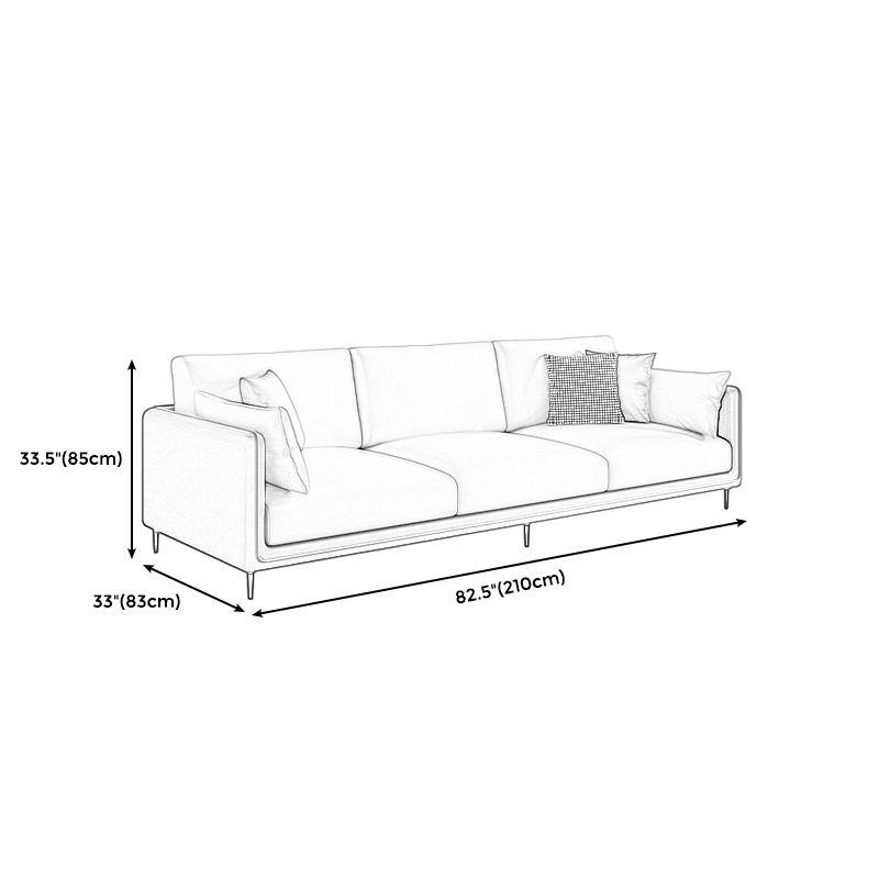 Contemporary Faux Leather Tuxedo Arm Standard Sofa with Bolster Pillows Clearhalo 'furn' 'furn_sofas' 'Furniture' 'furniture_sofas' 'kitchen' 'kitchen_sofas' 'Living Room Furniture' 'Sofa' 'sofas' 1200x1200_afa82719-5d05-4551-b7eb-acf8a628413f
