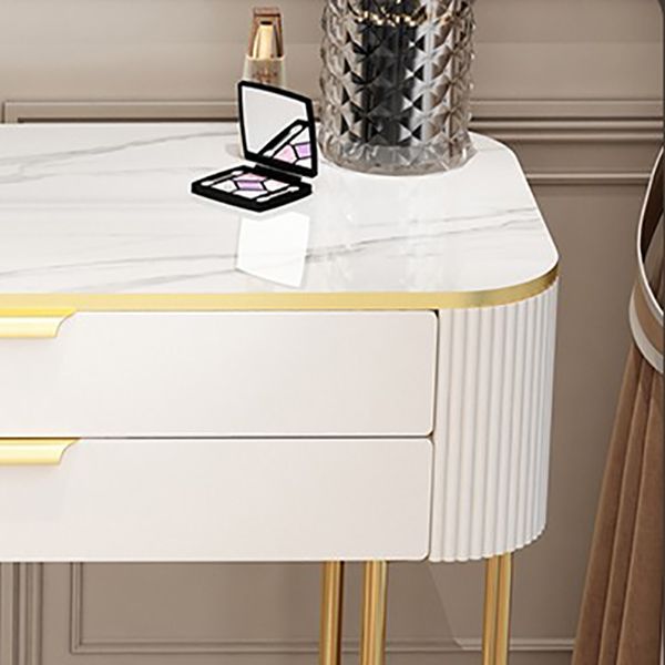 Eitelkeitsverkleidetisch im Glamstil mit 2 Schubladen und Steinoberteil