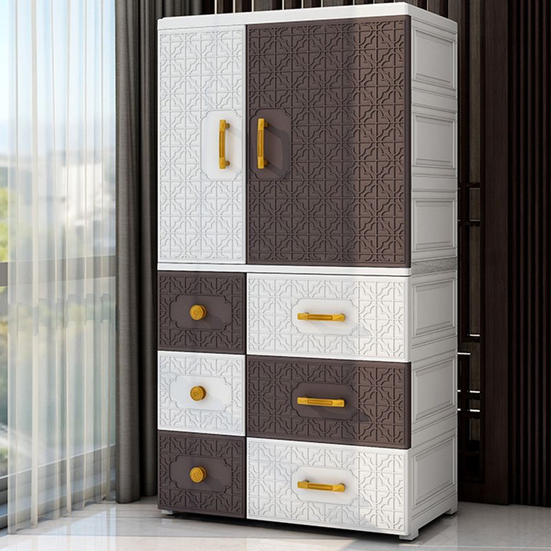 Armario con bisagras con varilla de ropa Armario de plástico