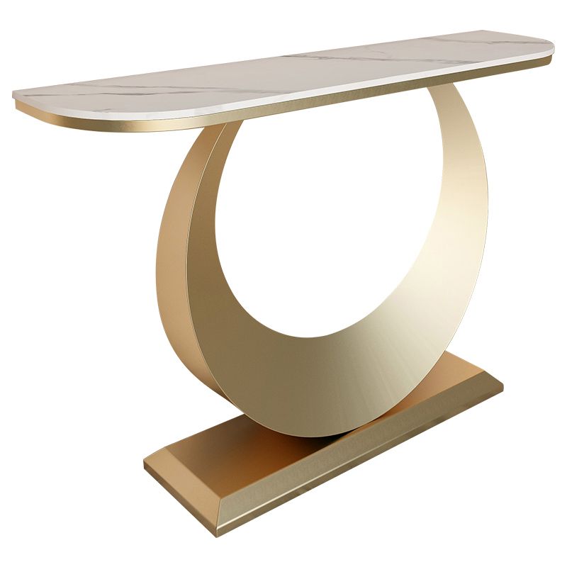 Modern Half Moon Console Table Antique Finish Console Sofa Table Clearhalo 'Console Tables' 'console_tables' 'Entry & Mudroom Furniture' 'furn' 'furn_console_tables' 'Furniture' 1200x1200_afab37be-bfed-4ffa-8ada-c33c3c05add9