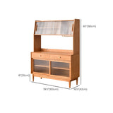 Moderno server in legno massiccio di pino 2 cassetto credenza marrone con porta di vetro