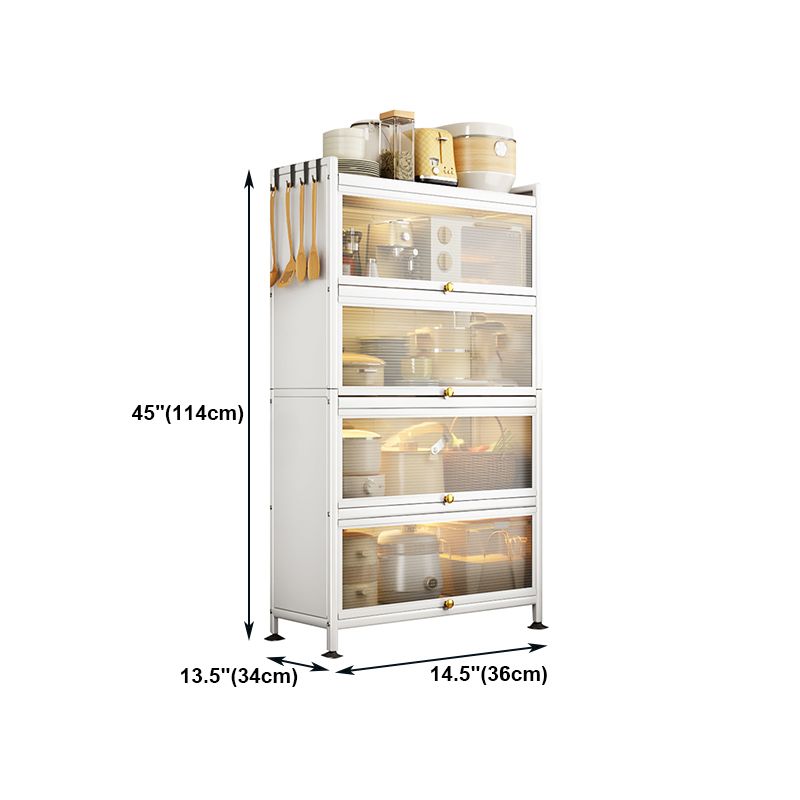 Server a buffet in metallo bianco porte in vetro server buffet moderno per soggiorno