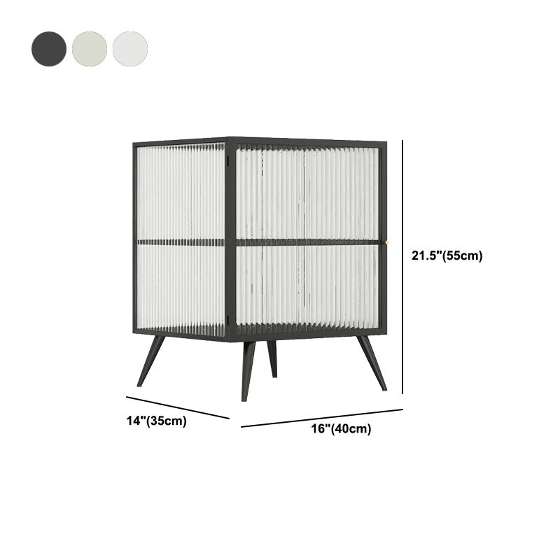 21.7 "H Accent Table Table table de nuit en verre et table de chevet en métal