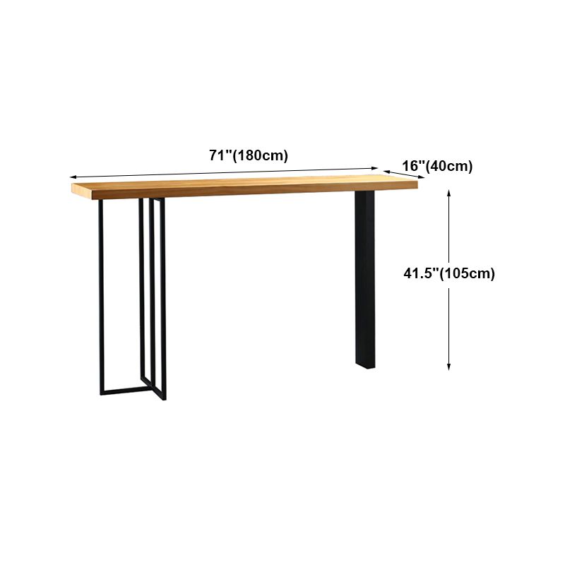 Wood Counter Table with Rectangle Table Top Double Pedestal Table- 41.3" H Clearhalo 'Bar Furniture' 'Bar Tables' 'bar_tables' 'furn' 'furn_bar_tables' 'Furniture' 'furniture_bar_tables' 'Kitchen & Dining Furniture' 1200x1200_afae174e-bcc5-42b7-b420-783bf1e6f0aa