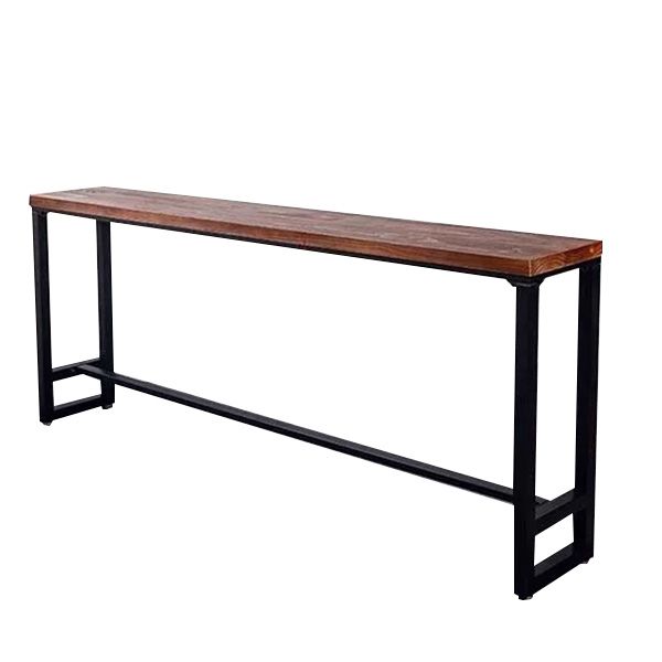 Industrial Rectangle Bistro Bar Desk Pine Solid Wood Bistro Table with Footrest Clearhalo 'Bar Furniture' 'Bar Tables' 'bar_tables' 'furn' 'furn_bar_tables' 'Furniture' 'Kitchen & Dining Furniture' 1200x1200_afae82d4-0d2c-44d9-aa73-d43f16061555
