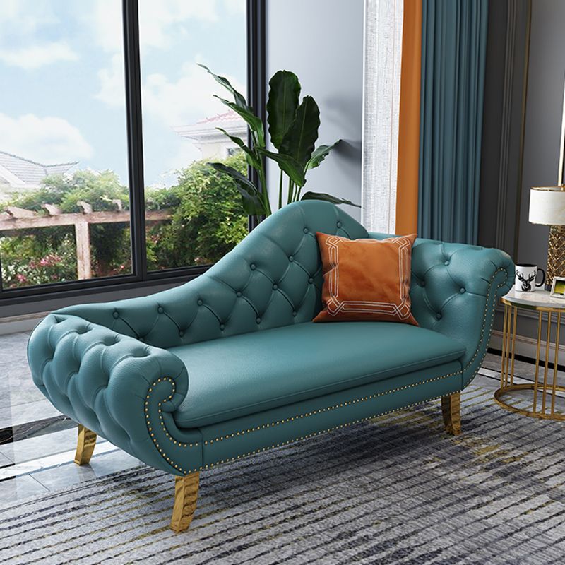 Glam Chaise Lounge Chair Solid Color Chaise Lounge with Pillow Clearhalo 'Chairs & Seating' 'Chaise Lounge' 'chaise_lounge' 'furn' 'furn_chaise_lounge' 'Furniture' 'Living Room Furniture' 1200x1200_afaecb0b-c5ae-4634-b6aa-c00080f7d9bc