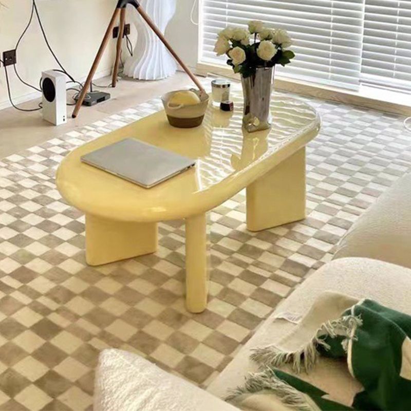 Contemporary Oval Wooden Coffee Table with 4 Legs and Wooden Top Clearhalo 'Coffee & Accent Tables' 'Coffee Tables' 'coffee_tables' 'furn' 'furn_coffee_tables' 'Furniture' 'Living Room Furniture' 1200x1200_afaf29b6-3ddf-401b-9c4f-2ac99ab46e00