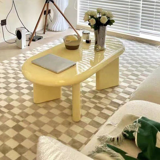 Contemporary Oval Wooden Coffee Table with 4 Legs and Wooden Top Clearhalo 'Coffee & Accent Tables' 'Coffee Tables' 'coffee_tables' 'furn' 'furn_coffee_tables' 'Furniture' 'Living Room Furniture' 1200x1200_afaf29b6-3ddf-401b-9c4f-2ac99ab46e00