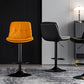 Sgabello da bar scandinavo in metallo, ecopelle, con schienale basso e base in ferro